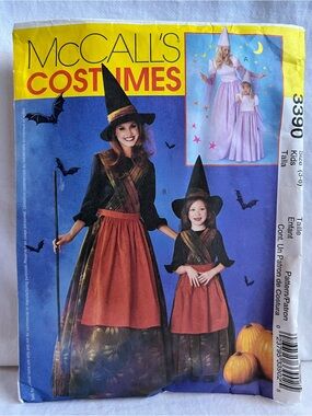 5/$20 McCall’s 3390 Kids Witch & Fairy Costume Sewing Pattern Cut Halloween